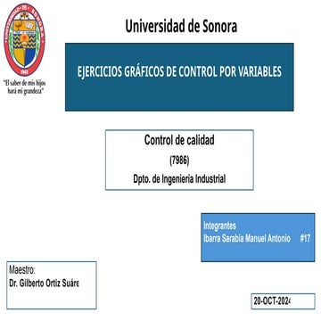 Quality Control: Variable Control Charts | PPTX