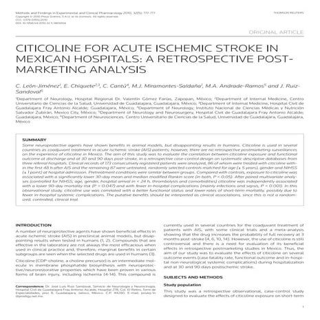 17. citicoline in ischemic stroke in mexico