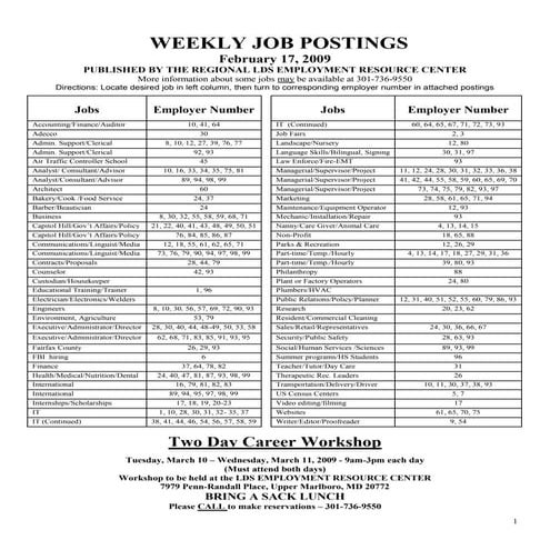 Jobs 2/17/09