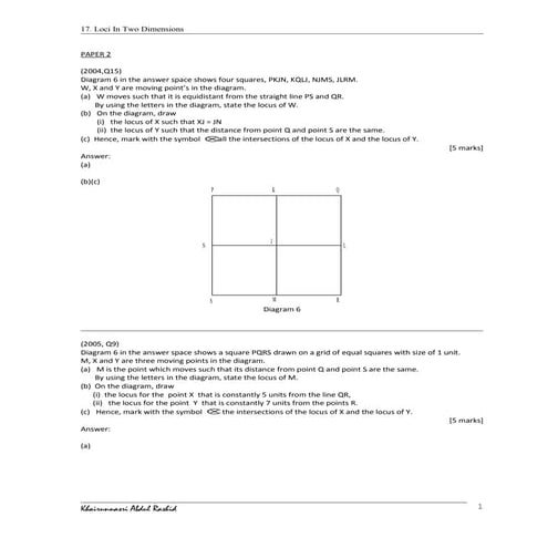 17   loci in two dimensions(p2).