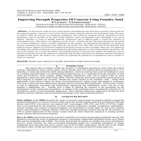 Waste Foundry Sand as Partial Replacement of Fine aggregate in Concrete ...