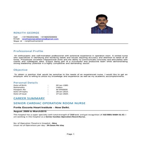 CARDIAC OPERATION ROOM NURSING INCHARGE | DOCX