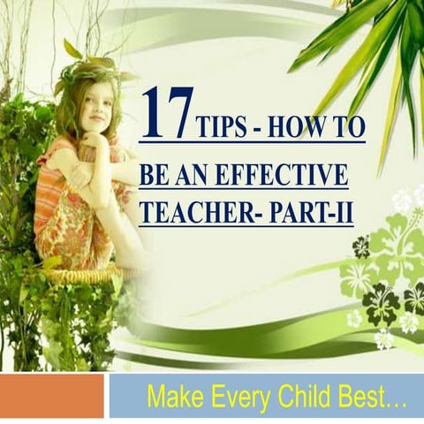 17 Tips to be an effective teacher - Part II
