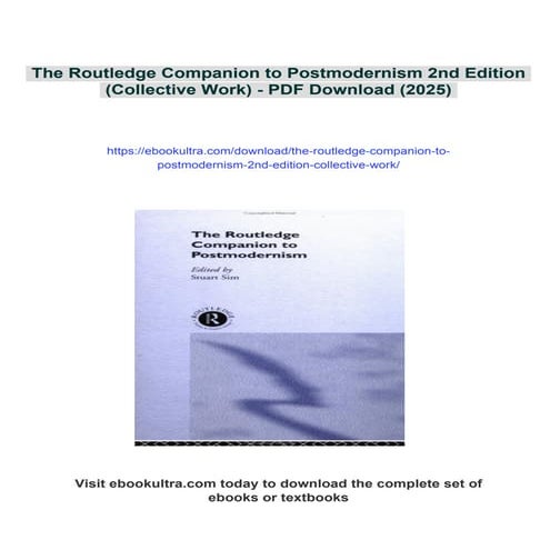 The Routledge Companion to Postmodernism 2nd Edition (Collective Work)