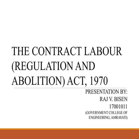contract labour regulation abolition act 1970