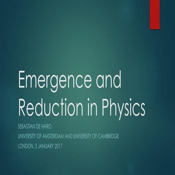 Emergence and Reduction in Physics