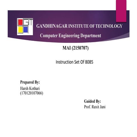 Instructuion set of 8085