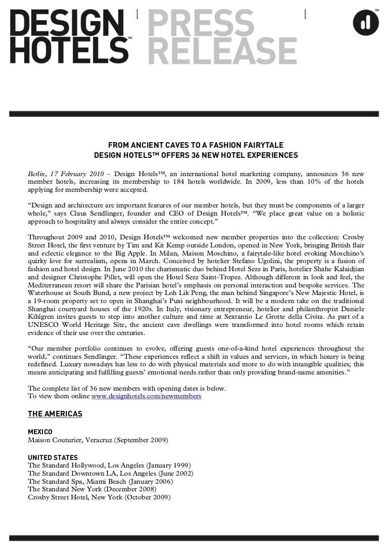 standard press release format