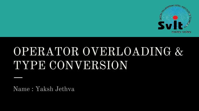 Operator_Overloaing_Type_Conversion_OOPC(C++) | PDF