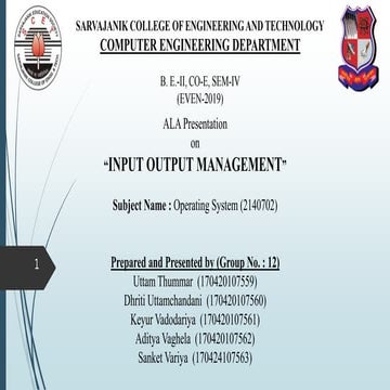 I/O Management | PPTX | Operating Systems | Computer Software and ... image.