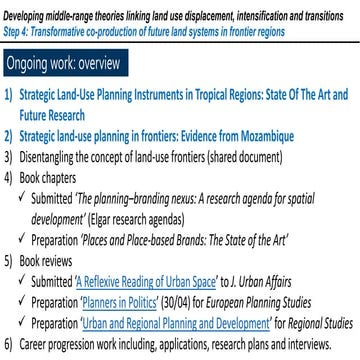 ERC MIDLAND Developing middle-range theories linking land use displacement, i...