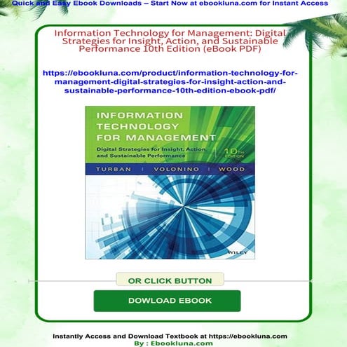 Information Technology for Management: Digital Strategies for Insight, Action...
