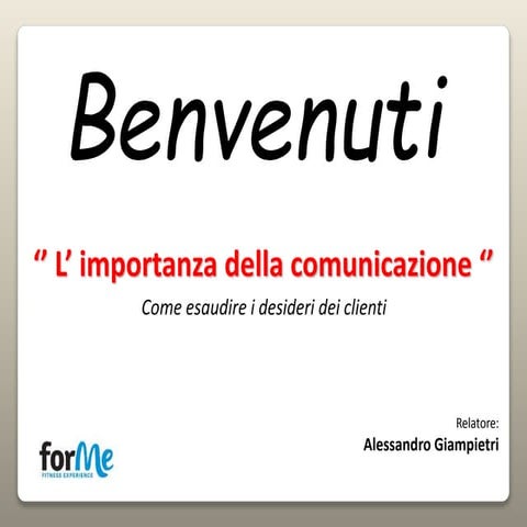 Comunicare in salone: i canali percettivi dei clienti! | PDF