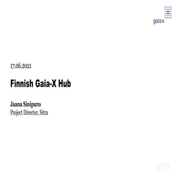 Gaia-X for Finland – Hub launch 17 June 2021
