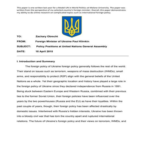 Model UN Paper
