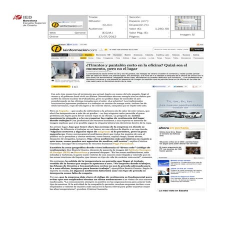 Clipping La Información 17/07/12 @ IED Barcelona