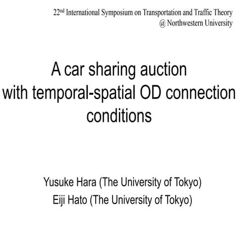 A car sharing auction with temporal-spatial OD connection conditions