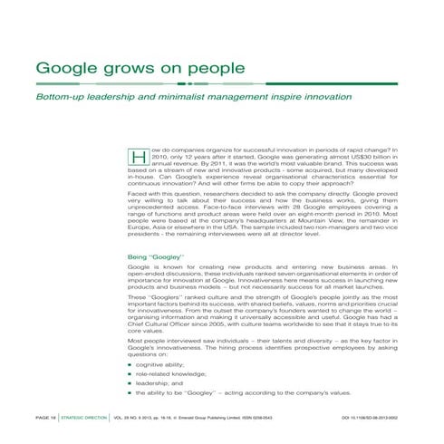 The Process of Google: A Journey through Innovation | PDF
