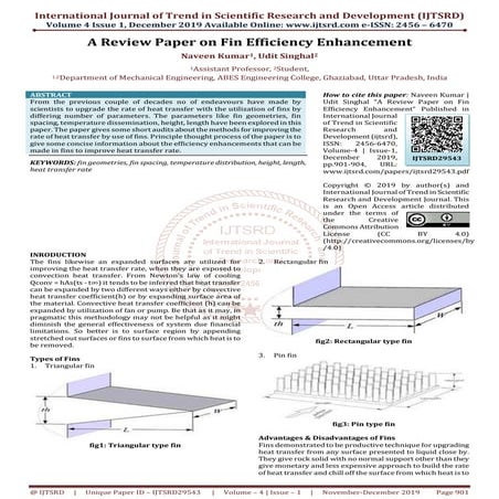 A Review Paper on Fin Efficiency Enhancement