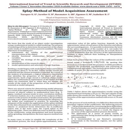 Splay Method of Model Acquisition Assessment