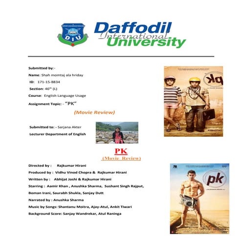 Assignment of Movie Review(PK)