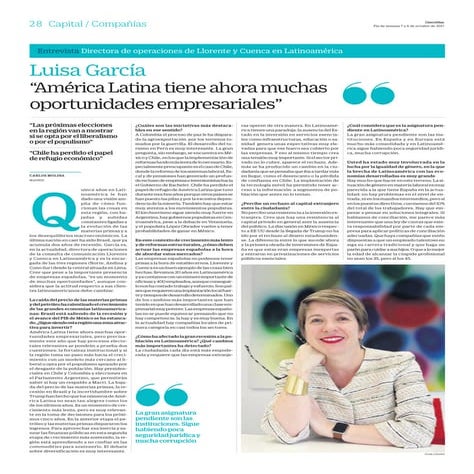 Luisa García: "América Latina tiene ahora muchas oportunidades empresariales"