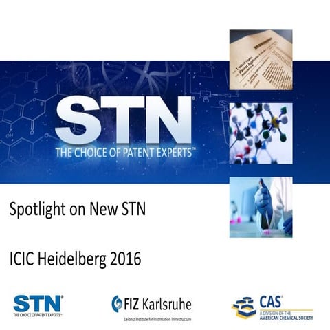 ICIC 2016: New Product Introductions FIZ Karlsruhe / STN