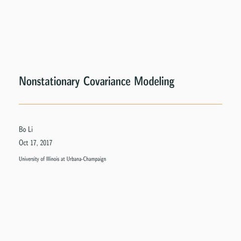 CLIM Fall 2017 Course: Statistics for Climate Research, Nonstationary Covaria...