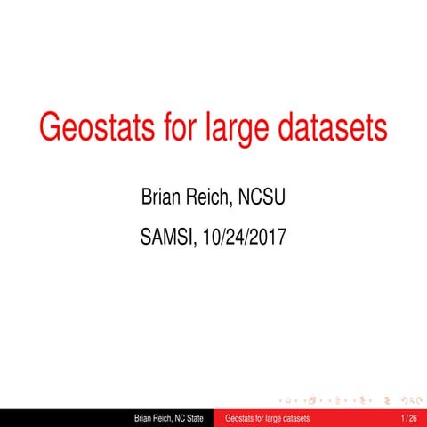 CLIM Fall 2017 Course: Statistics for Climate Research, Geostats for Large Da...