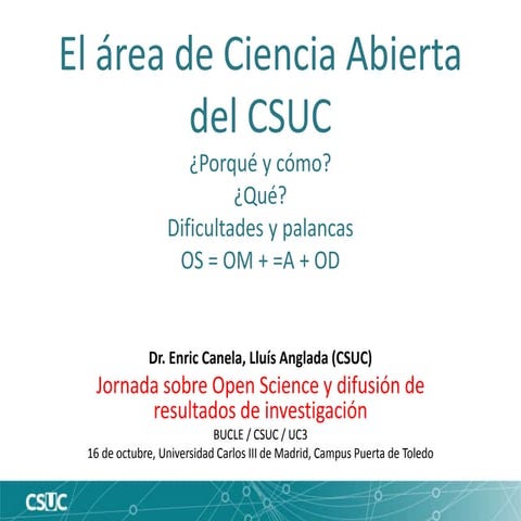 El área de Ciencia Abierta del CSUC PPT