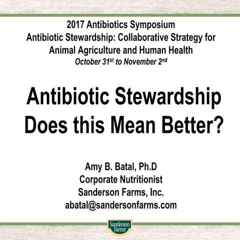 Dr. Amy Batal - Antibiotic Stewardship Update Progress