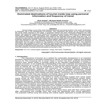 Dominated destinations of tourist inside Iraq using personal information and ...