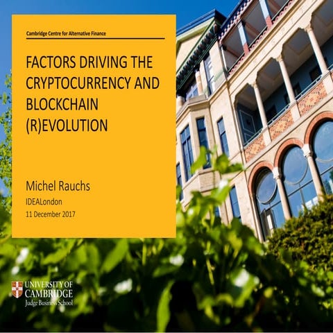 Factors driving the cryptocurrency and blockchain (r)evolution