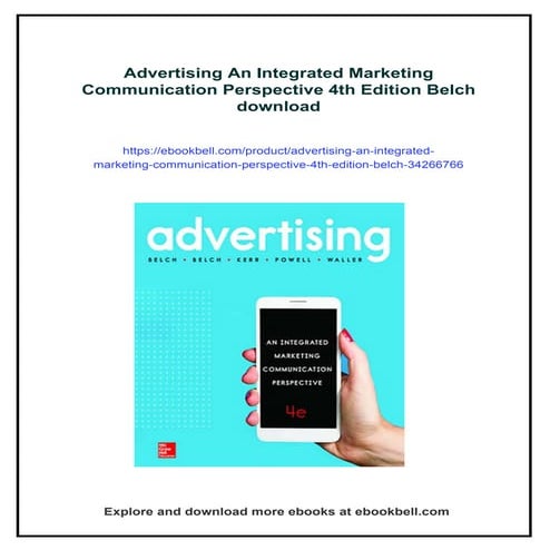 Advertising An Integrated Marketing Communication Perspective 4th ...