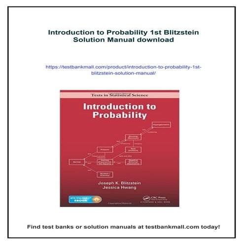 Introduction to Probability 1st Blitzstein Solution Manual | PDF