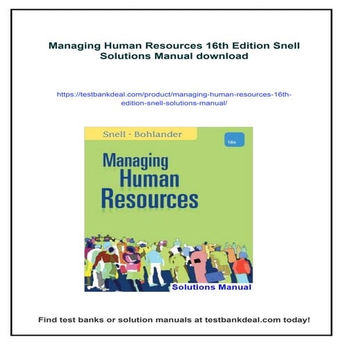Managing Human Resources 16th Edition Snell Solutions Manual | PDF