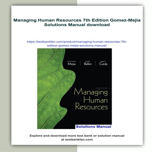 Managing Human Resources 7th Edition Gomez-Mejia Solutions Manual