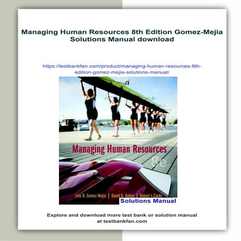 Managing Human Resources 8th Edition Gomez-Mejia Solutions Manual