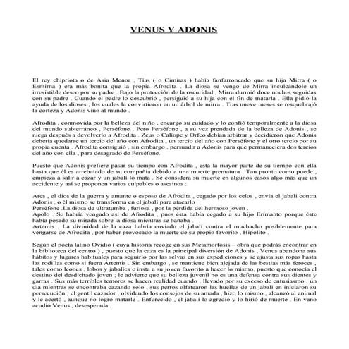 VENUS Y ADONIS