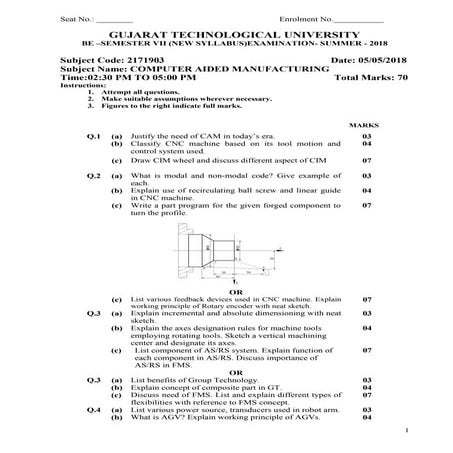 Cadcam mid 2 question paper | DOCX
