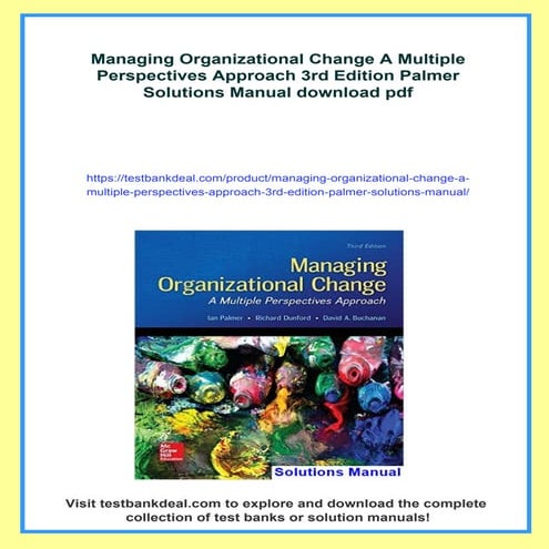 Managing Organizational Change A Multiple Perspectives Approach 3rd ...