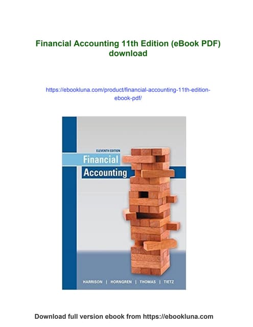 eBook PDF) Financial Accounting 11th Edition by Walter T. Harrison