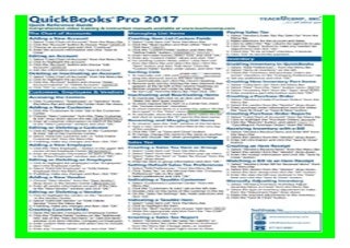 QuickBooks Pro 2017 Quick Reference Training Card - Laminated Tutorial Guide Cheat Sheet Instructions and Tips book 574