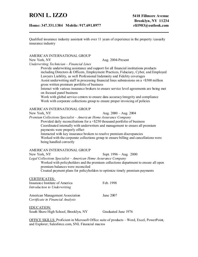 Resume Insurance Resume Insurance