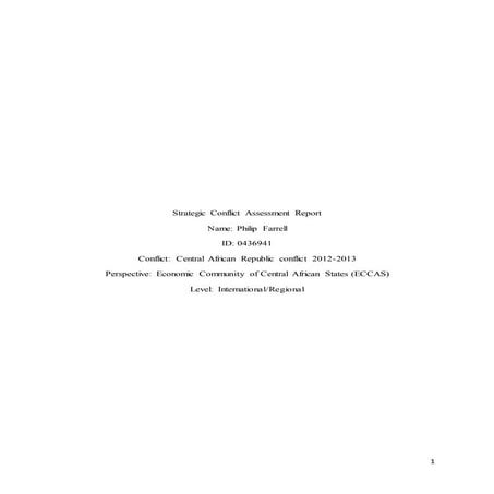 Strategic Conflict Assessment Report
