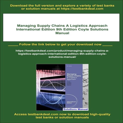 Managing Supply Chains A Logistics Approach International Edition 9th Edition...
