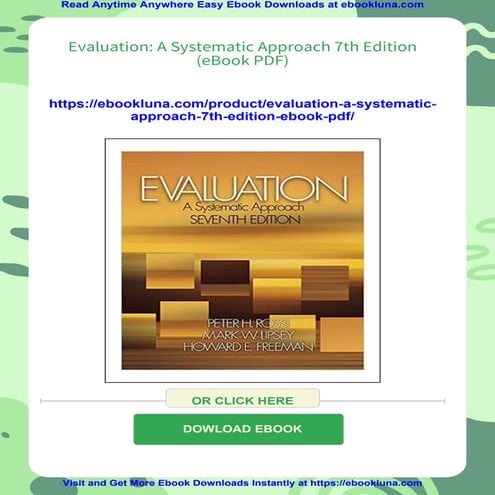 Evaluation: A Systematic Approach 7th Edition (eBook PDF)
