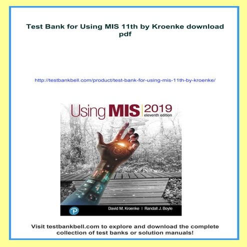 Test Bank for Experiencing MIS 8th by Kroenke | PDF