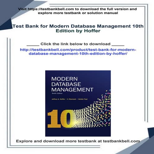 Test Bank for Database Concepts, 5th Edition: Kroenke | PDF
