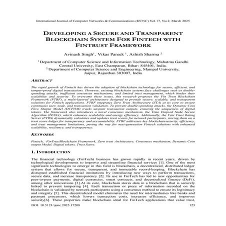 Developing a Secure and Transparent Blockchain System for Fintech with Fintru...